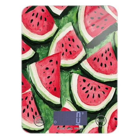 

Kitchen Electronic Scale Food Scale 7.68x5.71 inch Multifunctional Digital Kitchen Scale Tempered Glass Decorative Baking Cooking Meal Preparation Watermelon Cartoon1