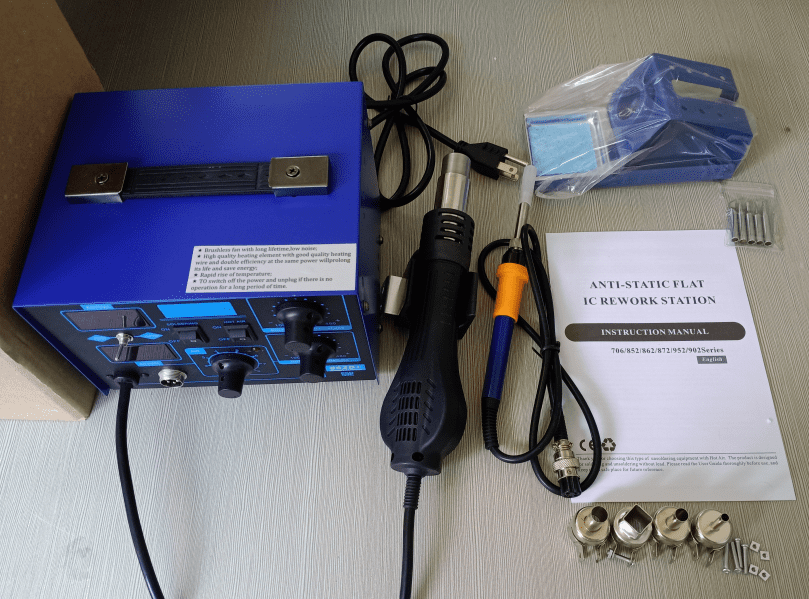 PID Digital Soldering Rework Station BGA SMD Welding Iron Hot Air Gun Repair Kit