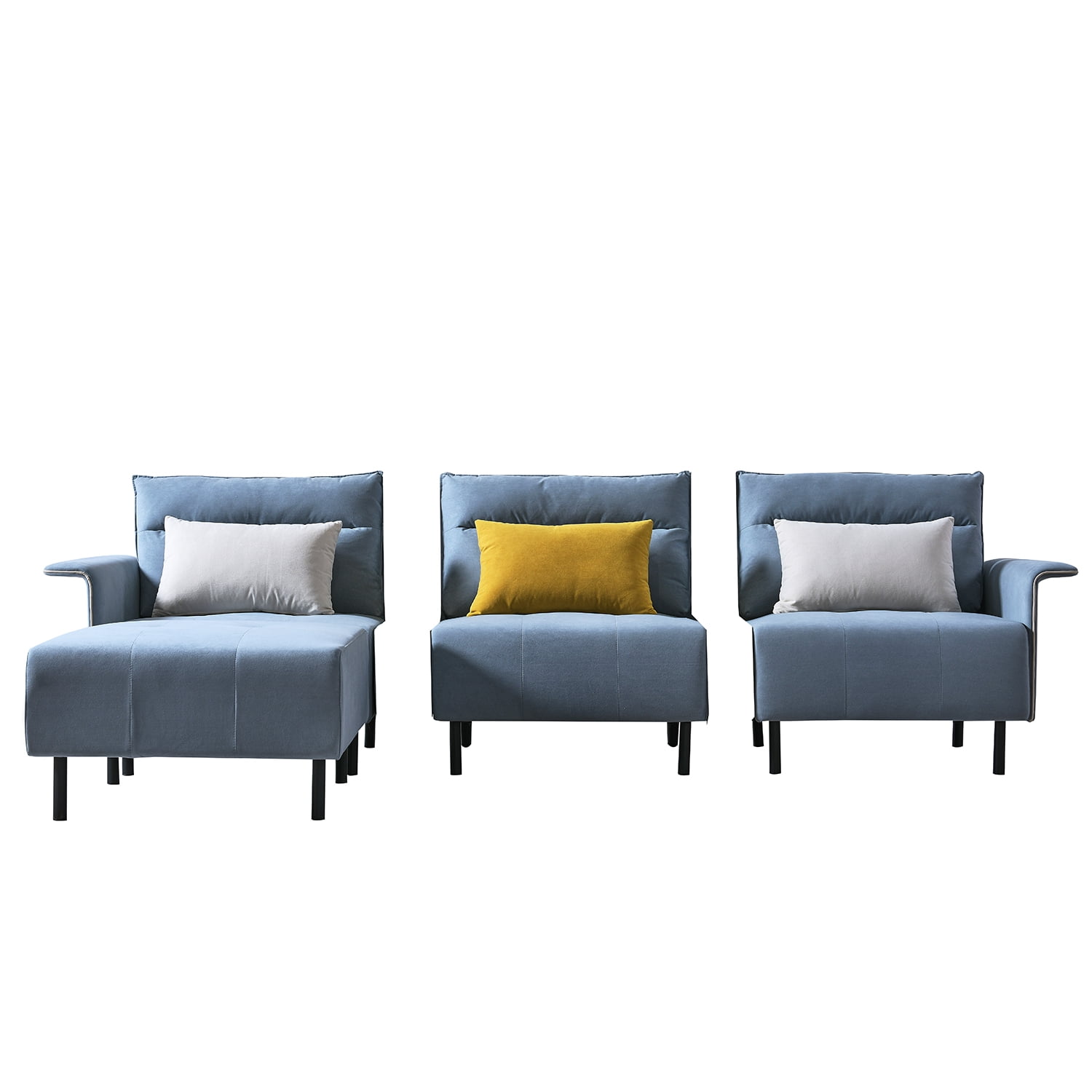 Kadyn L-shaped Sectional Sofa, Suede Sectional Couch with Removeable Ottoman and 3 Pillows, Modern Suede Upholstered Sofa for Apartment, Light Grey Kadyn L-shaped Sectional Sofa, Suede Sectional Couch with Removeable Ottoman and 3 Pillows, Modern Suede Upholstered Sofa for Apartment, Light Grey