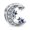 Silver-Blue, variant on Womens .925 Sterling Silver Celestial Heavenly Crescent Moon Star Dangle Charm Bead
