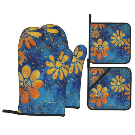 

Floral Pattern oven and pan lid 4-piece set are heat-resistant and sturdy suitable for kitchen cooking baking barbecue etc