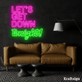 thumbnail image 2 of Craftnamesign Let's Get Down Tonight Neon Sign,Party Decor,Eatery Wall Art, 2 of 4