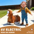thumbnail image 4 of Qaba Ride on Toy, 6V Battery Powered Electric Ride on Horse, Brown, 4 of 10
