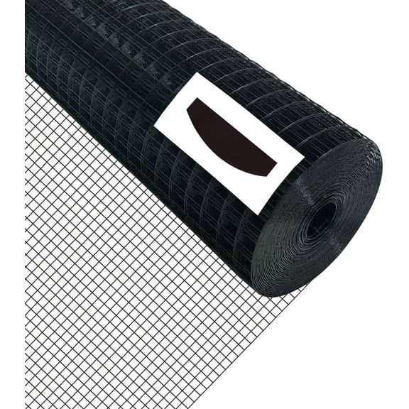 Black Hardware Cloth 16" x 10' 1/2 Inch 19 Gauge, PVC Coated Galvanized  Wire Mesh Roll, Welded  Fencing for Chicken Coop, Garden Fence, Poultry, , Snake Barrier, and  Improvement
