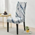 thumbnail image 2 of Dining Room Chair Covers Set of 4, Stretch Parsons Chair Slipcovers Removable Washable Spandex Printed Chair Seat Protector Cover for Hotel, Office, Ceremony, Banquet, Wedding Party (White/Blue), 2 of 6