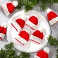 thumbnail image 6 of Dalrosia 12PCS Mini Christmas Knit Hats Round Tiny Santa Hats with Pom Pom Knitting Doll Hats for Crafts Small Santa Hats Crafts Christmas Tree Ornaments Hats for DIY Hair Accessories, 6 of 6
