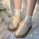 thumbnail image 3 of Calcetines Blancos con Borde en las Orejas para Mujer ENTASSER Calcetines de Longitud Media, 3 of 6