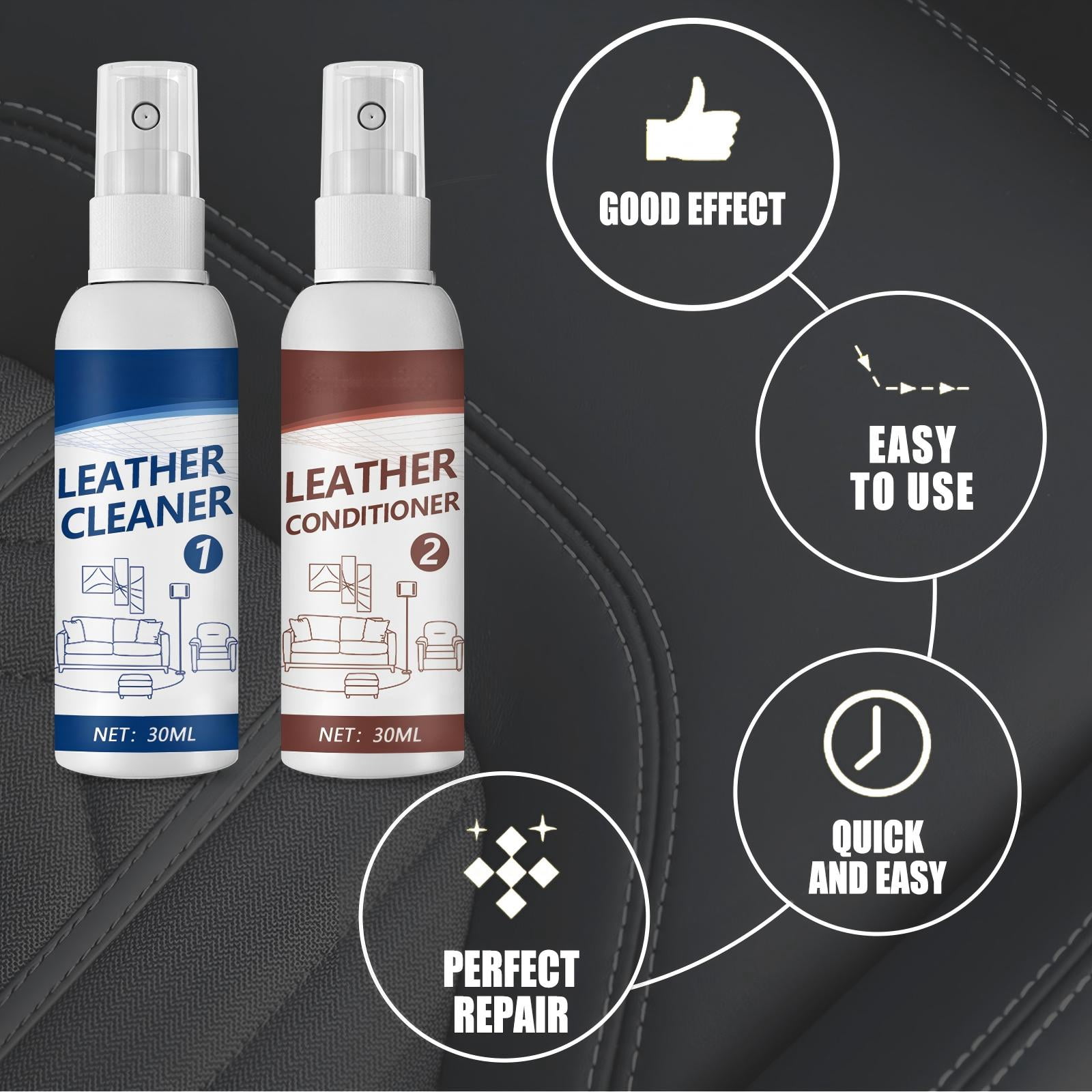 Alvantor Leather Cleaner and Conditioner with Carnauba Wax for Sofas, Car Seats, and Shoes, 1.01fl.oz