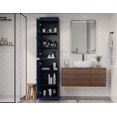 thumbnail image 4 of 100% Solid Wood 16.5" Wide Bathroom Cabinet with Solid Doors, Navy Blue Wooden Cabinet Storage, 4 of 7