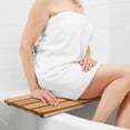 thumbnail image 6 of Hermosa 32" x 13.5" Back Wall-Mount Folding Natural Teak Wood Tub Seat with 3" Slats, 6 of 7