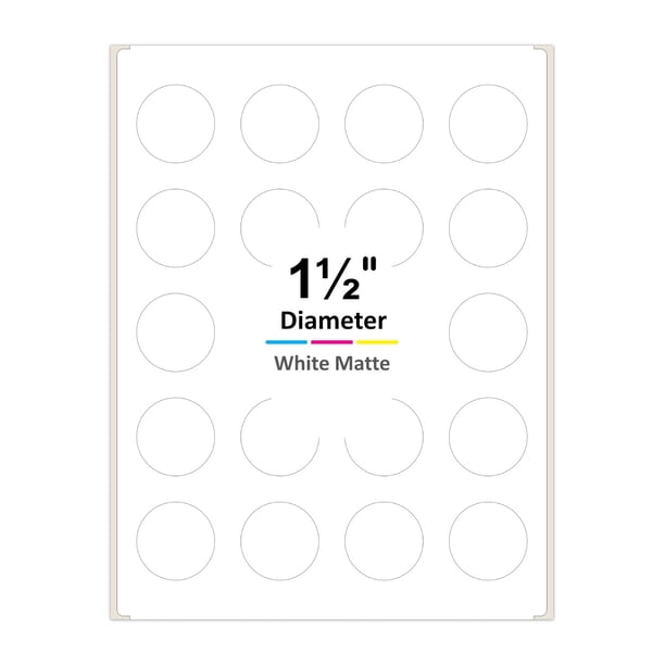PACKZON 1.5 Inches Diameter Round Labels for Laser/Inkjet Printers ...