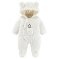 thumbnail image 1 of Verugu Cute Baby Boys Girls Snowsuit Jackets Winter Ears Hooded Footie Cotton Romper Jumpsuits New Born Baby Infant Winter Warm Thicken Coat Snow Outwear Jumpsuits White, 0-3 Months, 1 of 2