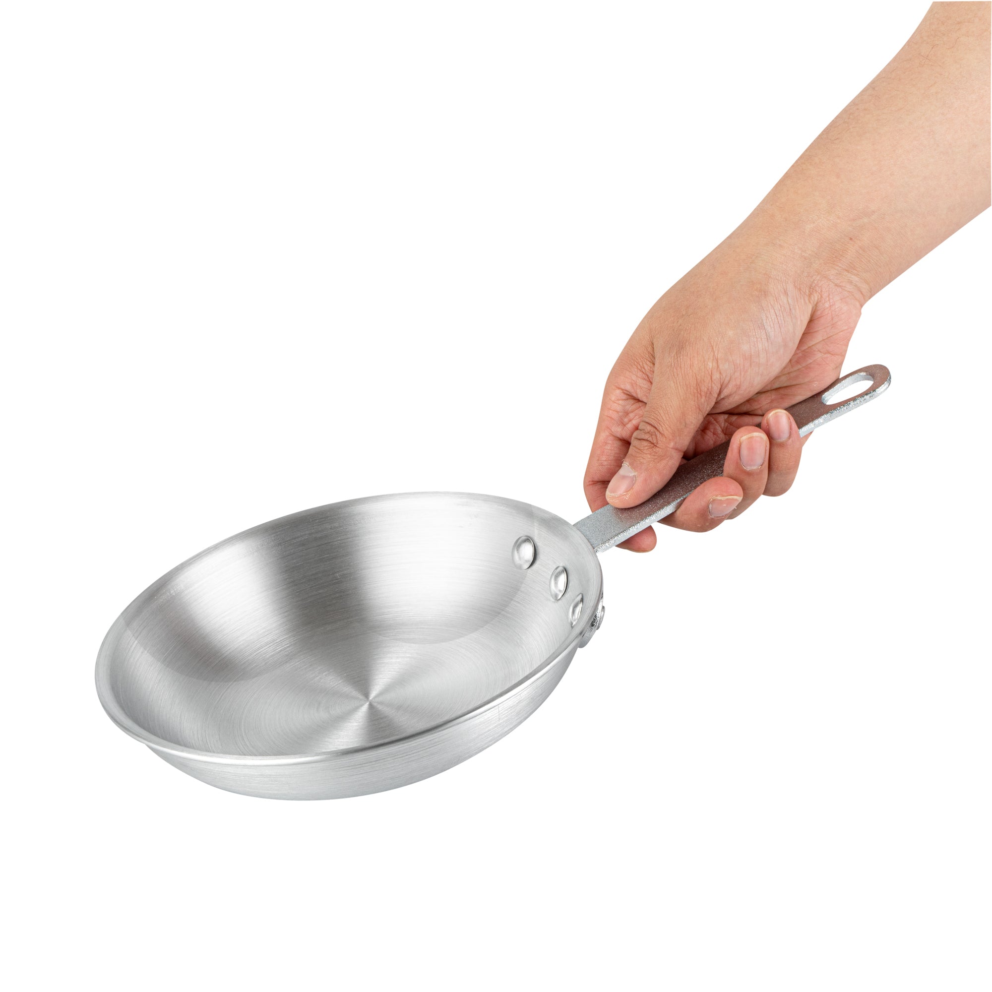 Restaurantware-Met Lux 7 Inch Fry Pans, Set Of 6 Durable Frying Pans - Satin Finish, Triple-Riveted, Silver Aluminum Cooking Skillets, For Searing, Sautéing, And Browning Food