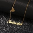 thumbnail image 3 of Personalized Name Necklace with Love Heart, 18K Gold Plated Stainless Steel Custom Nameplate Pendant Necklaces, Cross Chain, 6 Chain Length Options, 3 of 5