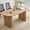 Oak, variant on 70.8" Dining Table for 4-6 Person Rustic Farmhouse, Oval Kitchen Dining Room Table with Wooden Strip Base for Apartment Living Receiption Room