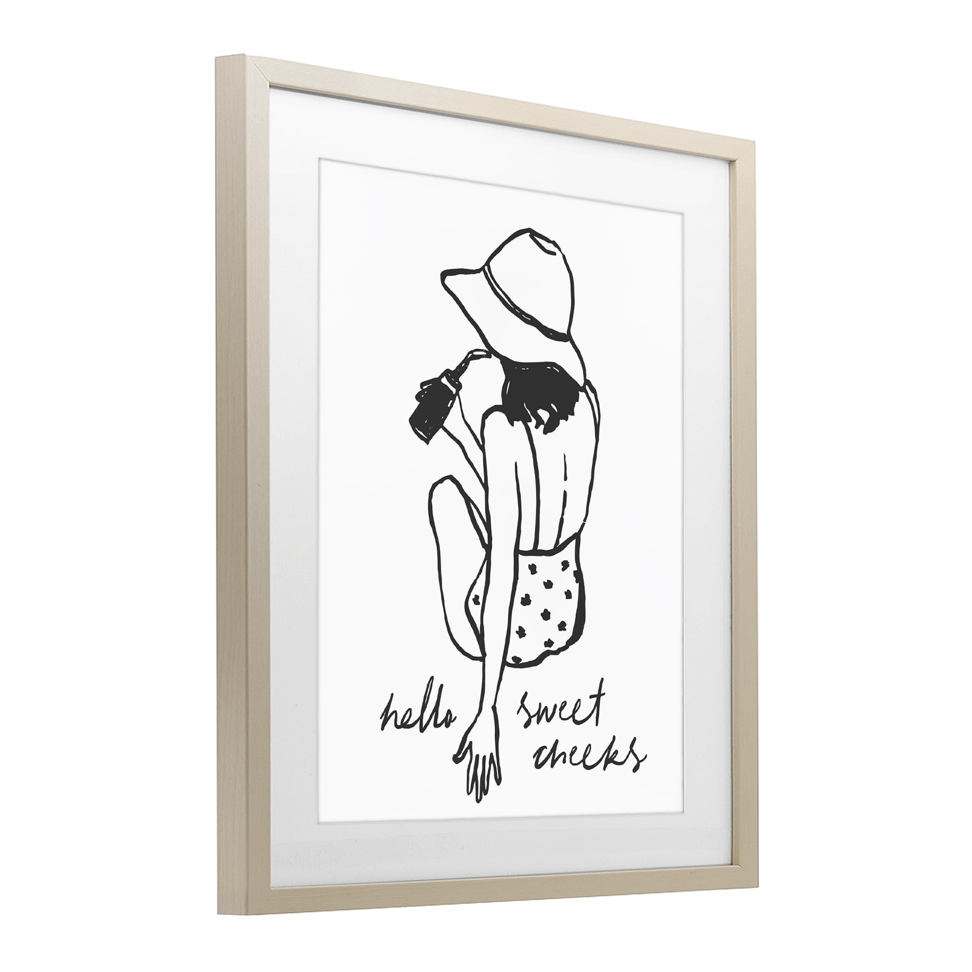 Stupell Industries Bathroom Refresh Sweet Cheeks Birch Framed Print Under Glass, design by Lettered and Lined