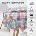 thumbnail image 5 of Easter Checkered Round Tablecloth 70 Inch Colorful Buffalo Plaid Round Table Cloth Gingham Spring Holiday Table Covers Polyester Indoor Outdoor Tablecloths for Kitchen Dining Picnic Party, 5 of 5