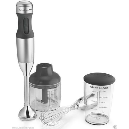 KitchenAid R-KHB2351CS 3-Speed Immersion Hand Blender Blend Chop Cocoa Silver (Certified