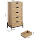 thumbnail image 1 of 5 cajón oak rattan cómoda: estilo rural-style de madera chest con metal legs para dormitorio & entrada almacenamiento, 1 of 7