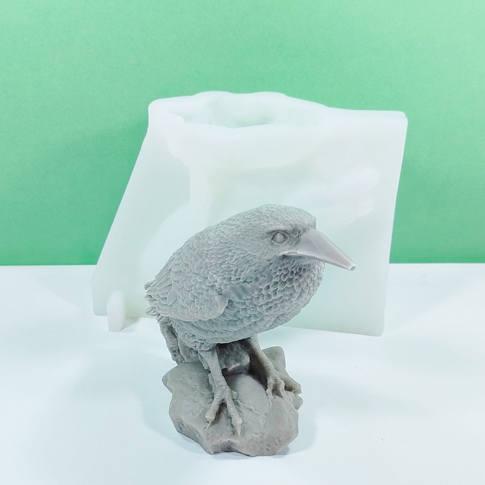 BELOWSYALER Halloween Silicone Moulds 3D Crow Candle Molds Scented Candle Molds Craft Castings Molds Halloween Decorations