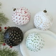thumbnail image 6 of 4Pcs 3.93Inch Farmhouse Ball Christmas Ornaments, Ball Vintage Style Christmas Decorations, Holiday Decor with Assorted Designs for Christmas Tree Thanksgiving Party Decoration, 6 of 6