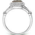 thumbnail image 3 of Sterling Silver Rhodium Plated Champagne & Clear Cz Ring (Size 6) Made In Thailand qr7029-6, 3 of 6