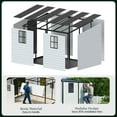 thumbnail image 5 of Jocisland 8x6x6 ft Resin Lean to Shed with Floor, Slanted Roof Lockable Outdoor Storage Shed with 2 Windows for Garden, Backyard, Lawn, Grey & Black, 5 of 9
