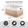 thumbnail image 4 of 75L Large Blanket Basket（25"x16"）,Large Blanket Basket for Organizing, Dog Toy Bin,baby laundry basket,Cotton Rope Blanket Basket for Living Room, Laundry, Nursery, Pillows (White and Gray), 4 of 8