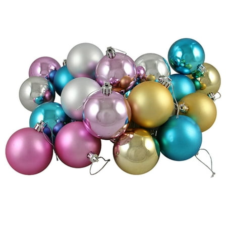 24ct Matte And Shiny Pastel Multi Color Shatterproof Christmas Ball Ornaments 2 5 60mm Walmart Canada