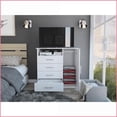 thumbnail image 6 of Dressers with 4 Drawers, Single Door Cabinet, Open Shelf & Superior Top | White | Particle Board, 6 of 9