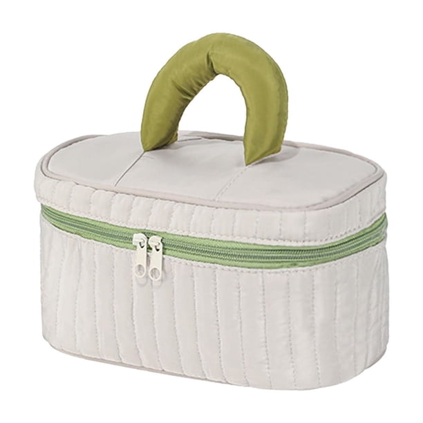 Neceser de viaje de lona con organizador de artículos de aseo con soporte para brochas, estuche cosmético impermeable para adolescentes, bolsa sanitaria portátil para el hogar, vacaciones o viajes de