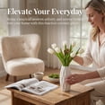 thumbnail image 4 of REGALWOVEN Small Ceramic Modern Vase, Matte Decorative Flower Vase for Desktop, Shelf & Bathroom, Minimalist Boho Home White 2.4"L x 2.4"W x 5.1"H, 4 of 6