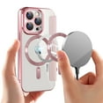 thumbnail image 3 of Flip Magnetic Case for Apple iPhone 15 Pro, Compatible with Magsafe Cards Holder Wallet Case RFID Blocking Clear Back Cover Anti-Scratch Folio Shockproof Bisiness Type Case for Women, Pink, 3 of 7