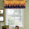 thumbnail image 4 of 2 Pack Valances for Windows, Ethnic Boho Window Valances for Living Room/Bedroom/Bathroom, Vintage Abstract Geometric Textured Light Filtering Kitchen Curtain Valance Window Treatment 42"W x18" L, 4 of 9