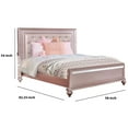 thumbnail image 3 of Button Tufted Full Size Bed with Leatherette Headboard Rose Gold, 3 of 3