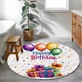 thumbnail image 4 of Area Rug 36in, Happy Birthday Celebration Party Floor Carpet Living Room Rug, Colorful Present Balloon Non-Slip Welcome Mat Indoor Rugs for Bedroom Dining Room, 4 of 9