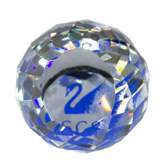 Swarovski Paperweight: Blue Swan | Faceted Crystal