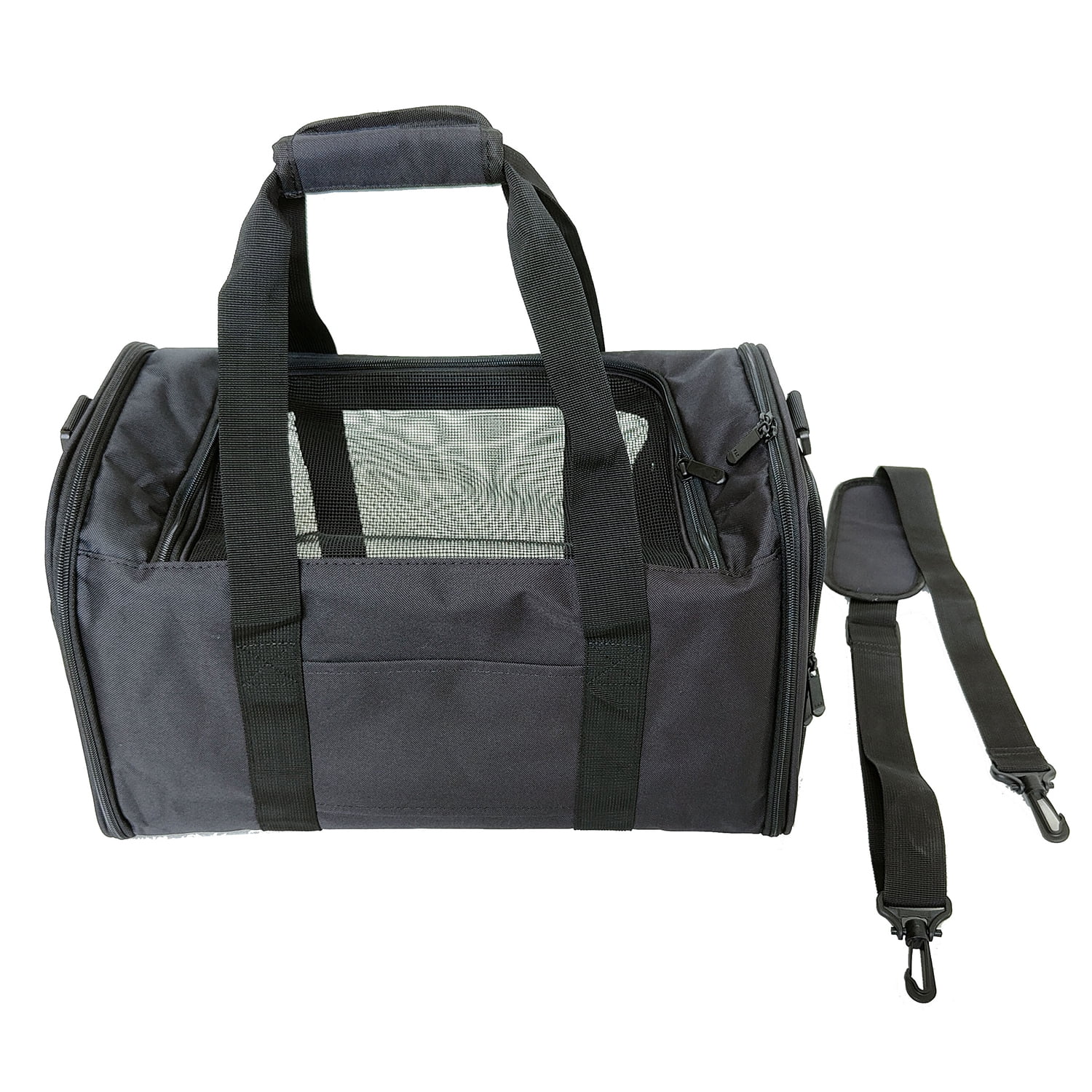 Pefilos 18" Cat Dog Carriers Pet Carrier for Small Medium Cats Dogs Puppies Portable Dog Travel Carrier with 5 Doors,1 Storage Pockets, Removable Pads TSA Airline Approved, Black Pefilos 18" Cat Dog Carriers Pet Carrier for Small Medium Cats Dogs Puppies Portable Dog Travel Carrier with 5 Doors,1 Storage Pockets, Removable Pads TSA Airline Approved, Black