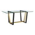 thumbnail image 2 of Kai  Dining Table Black Iron Base with Glass Tabletop, 2 of 10