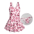 thumbnail image 3 of FOR U DESIGNS Girls One Piece Swimsuit with Skirt Sleeveless Bathing Suit Swimwear Bathing Suit for Kids 3-13 Years, Leopard Pink, 3 of 7