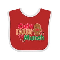 Inktastic Cute Enough to Munch with Gingerbread Man Boys or Girls Baby Bib