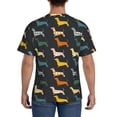 thumbnail image 3 of Bixox Men's Plaid Dachshund Printed Short Sleeve Skinny Athletic T-Shirt, 3 of 6
