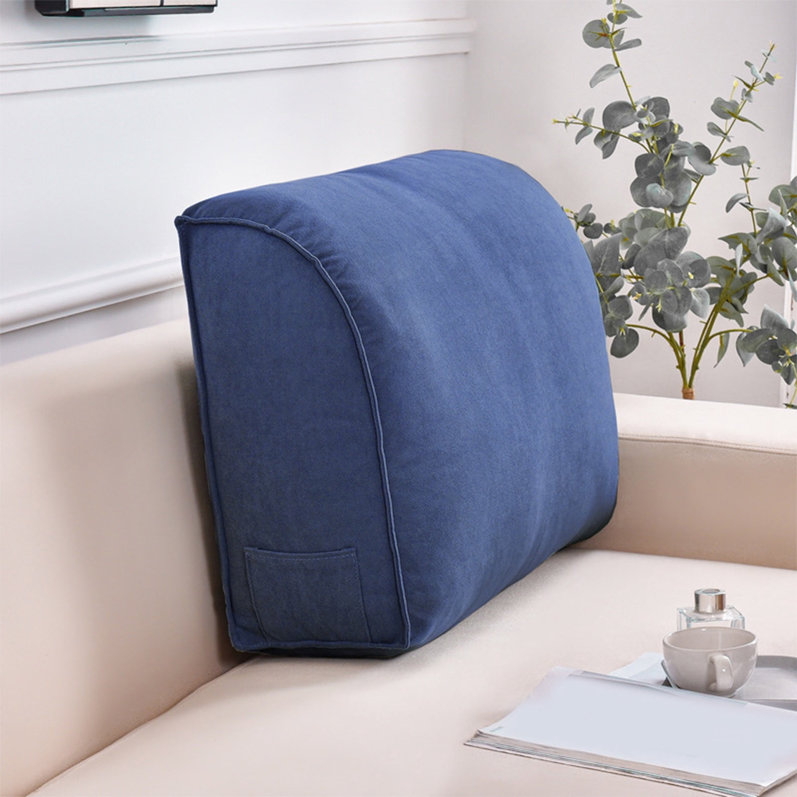 Orthopedic Wedge Back Cushion for Sofa Bed, Extra Thick Lumbar Support Pillow with Removable Washable Cover, Headboard Reading Pillow for Living Room, Neck Waist Pain Relief Comfort