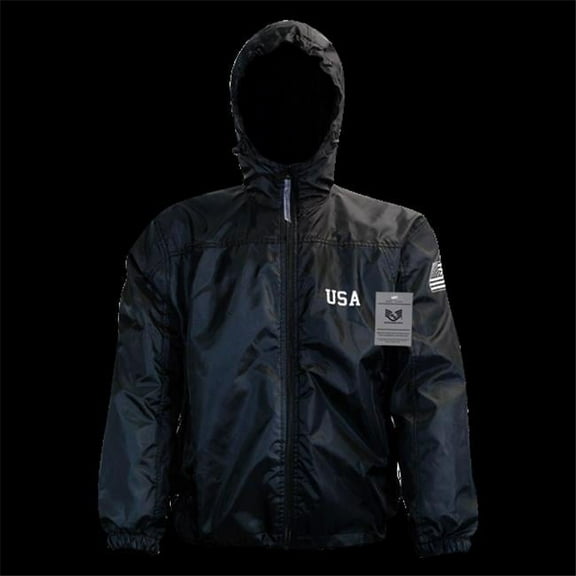 Solid Windbreaker,USA w/f, Black, 2X