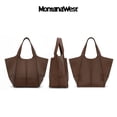 thumbnail image 3 of Bolso Montana West Large Hobo de piel vegana marrón, 3 of 7