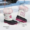 thumbnail image 6 of DREAM PAIRS Toddler Winter Snow Boots Kid Boy Girl Sneakers Shoes Waterproof Kriver-3 White/Fuchsia Size 5, 6 of 8