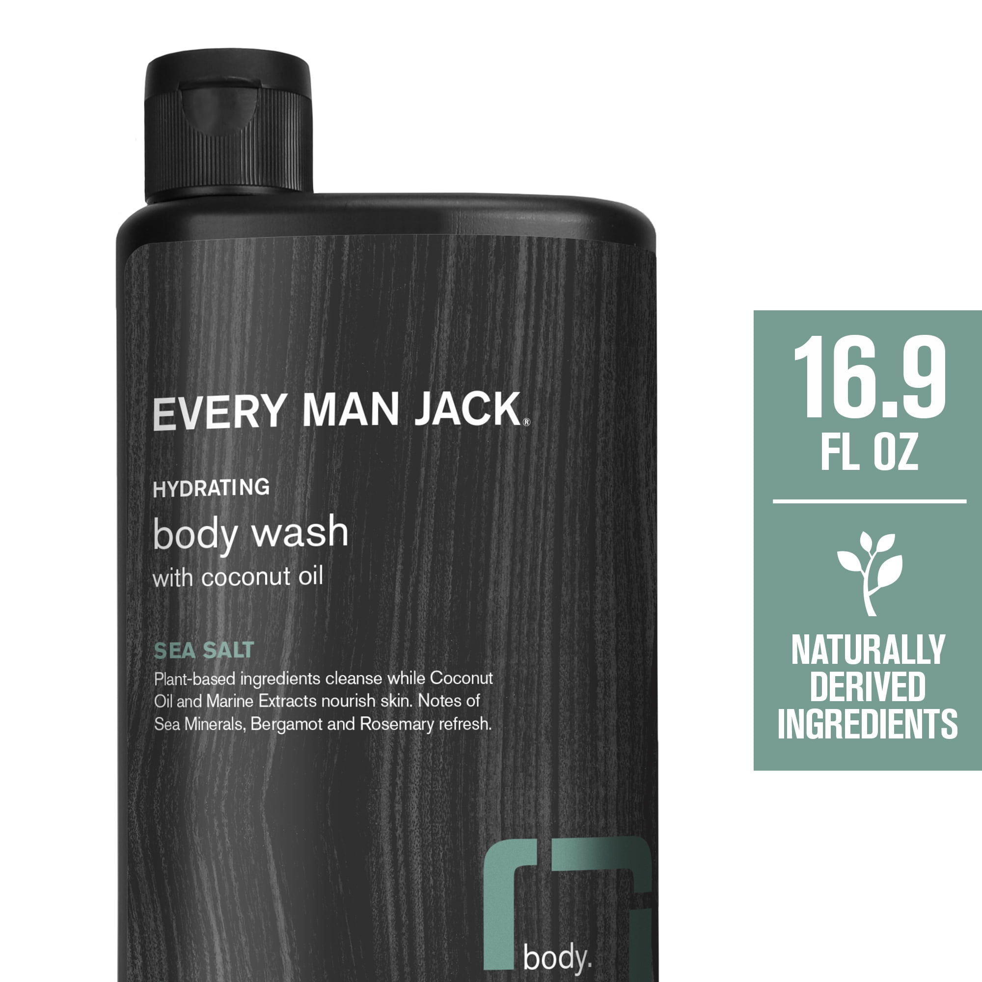 Every Man Jack Sea Salt Hydrating Body Wash for Men, Naturally Derived