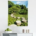 thumbnail image 1 of Peace Tapestry, Stone Path in Japanese Garden Lake with Lotus Leaves Nature Scenery, Fabric Wall Hanging Decor for Bedroom Living Room Dorm, 5 Sizes, Lime Green Sky Blue, by Ambesonne, 1 of 1
