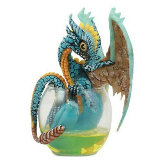 Drunken Whiskey Spirit Dragon Statue Medieval Renaissance Fantasy Decor Figurine