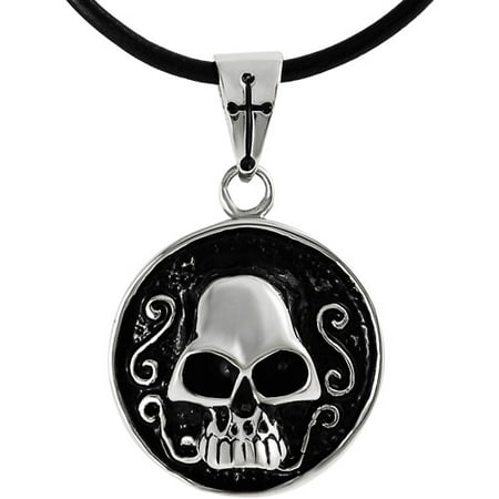 Daxx Men's Stainless Steel Skull Disc Pe
